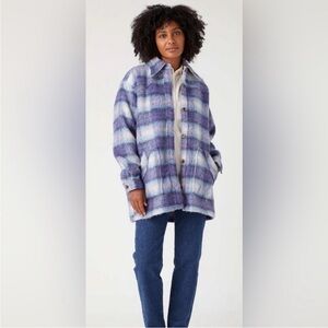 URBAN OUTFITTERS Wrangler Oversized Western Jacket Mohair Brushed Wool Flannel